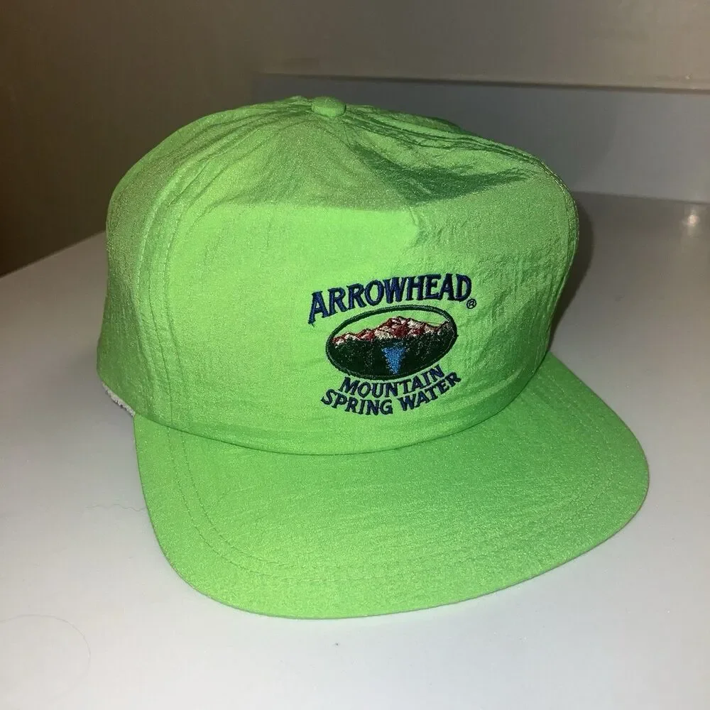 Arrowhead Mountain Spring Water Colorado Leisure Sports Vintage Neon Green Hat
